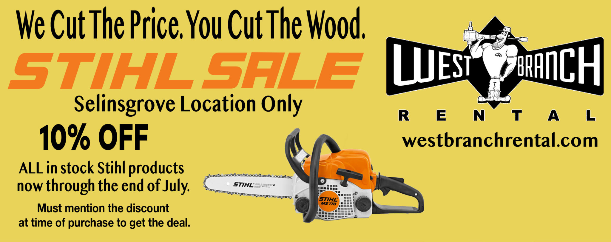 New Equipment Special Lewisburg Equipment Rental